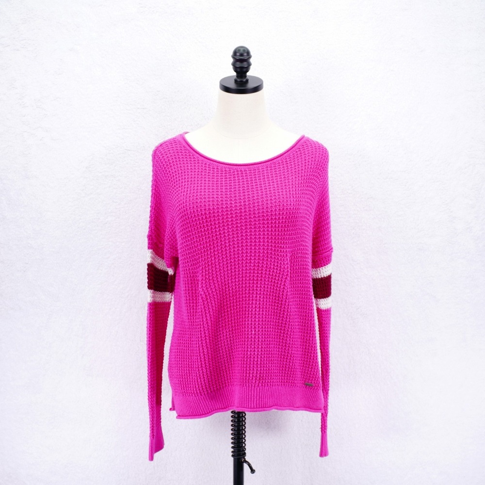 Hollister -XS- Pink Cotton Knit Sweater Long Sleeve Round Neck